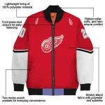 custom detroit red wings chevron style red bomber jacket best selling