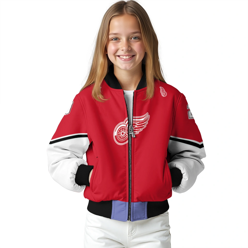 custom detroit red wings chevron style red bomber jacket top rated custom detroit red wings chevron style red bomber jacket top rated