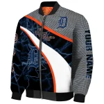 custom detroit tigers electric flash navy bomber jacket best selling