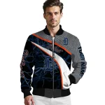 custom detroit tigers electric flash navy bomber jacket best selling