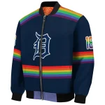 custom detroit tigers rainbow jersey number navy bomber jacket best selling