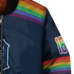 custom detroit tigers rainbow jersey number navy bomber jacket best selling