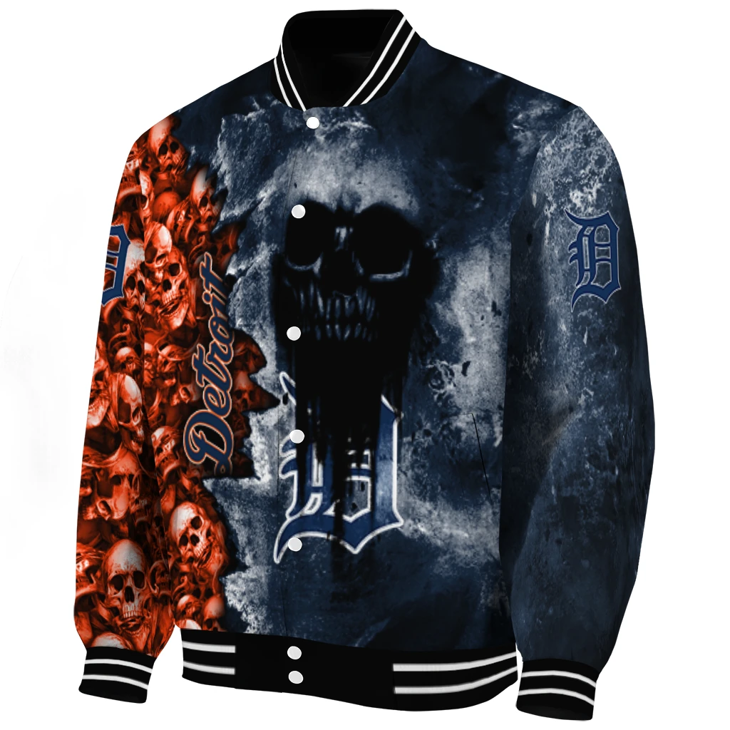 custom detroit tigers skull cluster navy varsity jacket best selling custom detroit tigers skull cluster navy varsity jacket best selling