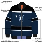 custom detroit tigers stripe statement navy black bomber jacket best selling