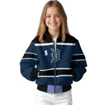 custom detroit tigers stripe statement navy black bomber jacket best selling