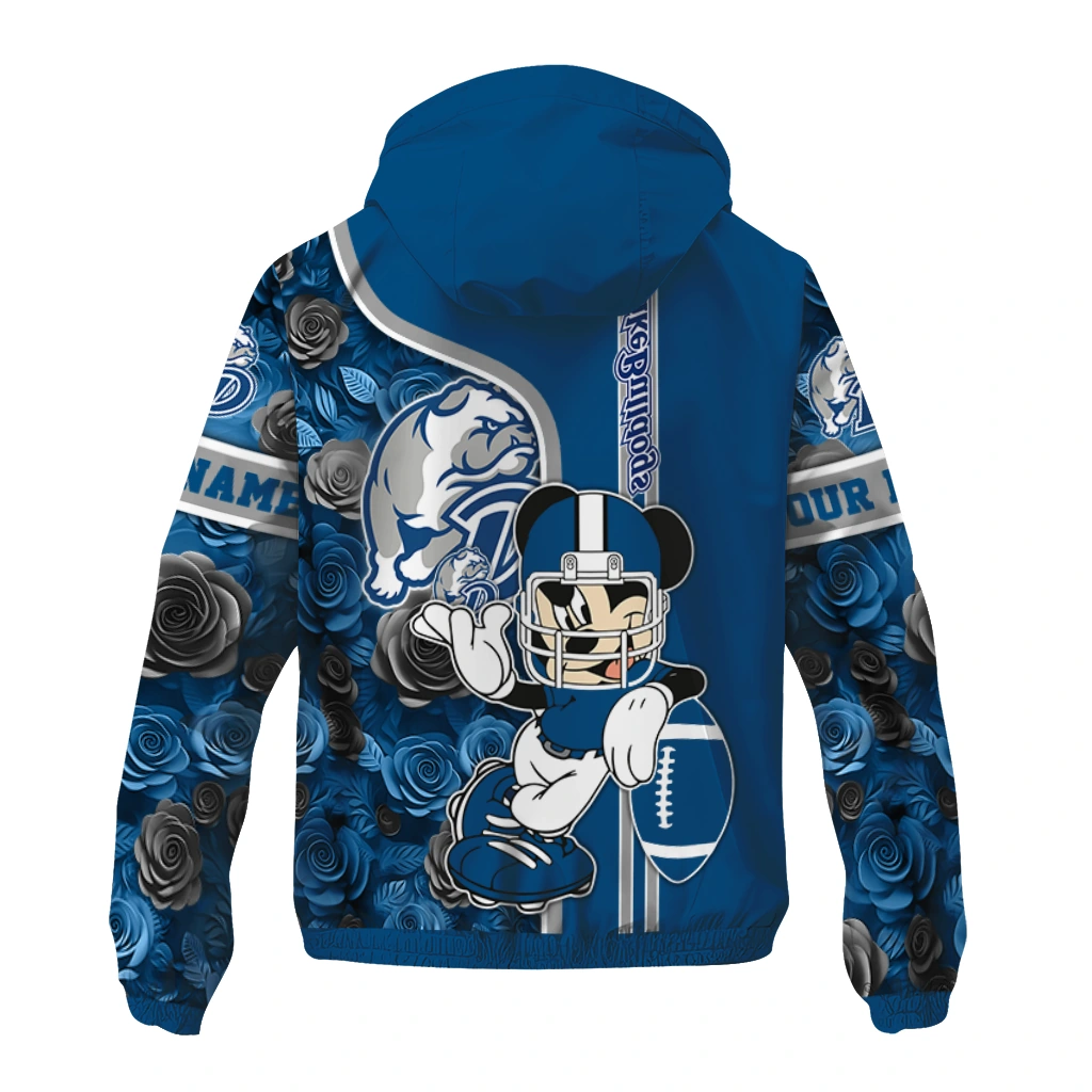 custom drake bulldogs football micky mouse blue windbreaker jacket fashion forward custom drake bulldogs football micky mouse blue windbreaker jacket fashion forward