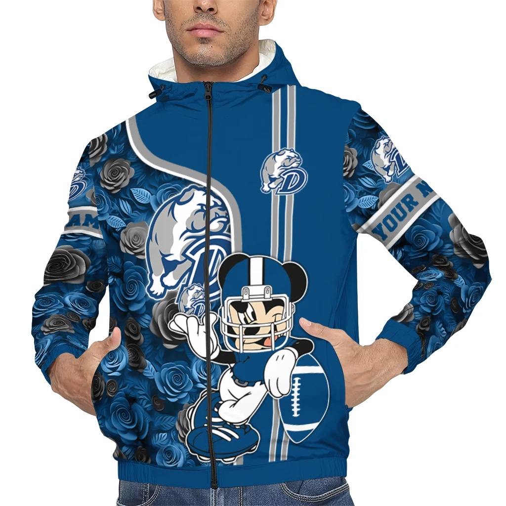custom drake bulldogs football micky mouse blue windbreaker jacket top rated custom drake bulldogs football micky mouse blue windbreaker jacket top rated