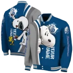 custom drake bulldogs snoopy head blue varsity jacket best selling