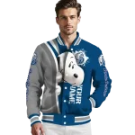 custom drake bulldogs snoopy head blue varsity jacket best selling