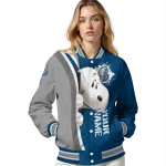 custom drake bulldogs snoopy head blue varsity jacket best selling