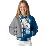 custom drake bulldogs snoopy head blue varsity jacket best selling