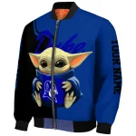 custom duke blue devils adorable yoda blue black bomber jacket best selling