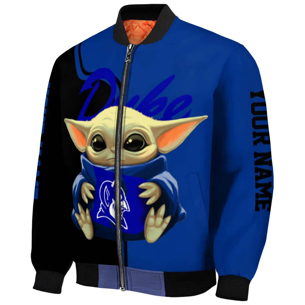 custom duke blue devils adorable yoda blue black bomber jacket fashion forward custom duke blue devils adorable yoda blue black bomber jacket fashion forward