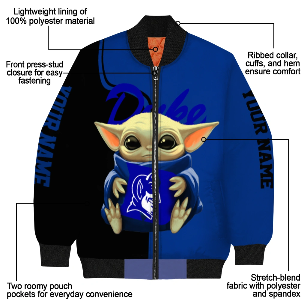custom duke blue devils adorable yoda blue black bomber jacket new arrival custom duke blue devils adorable yoda blue black bomber jacket new arrival