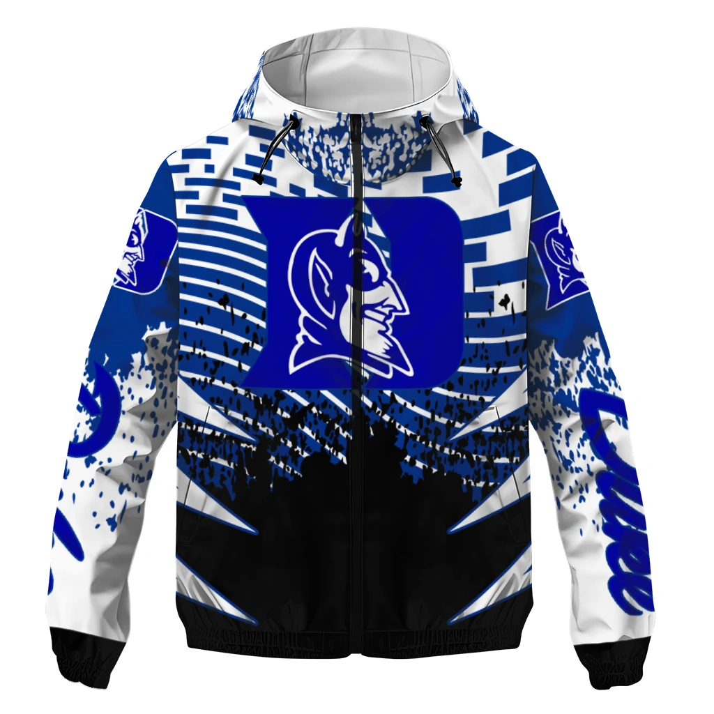 custom duke blue devils brick motion blue black windbreaker jacket best selling custom duke blue devils brick motion blue black windbreaker jacket best selling