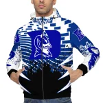 custom duke blue devils brick motion blue black windbreaker jacket best selling