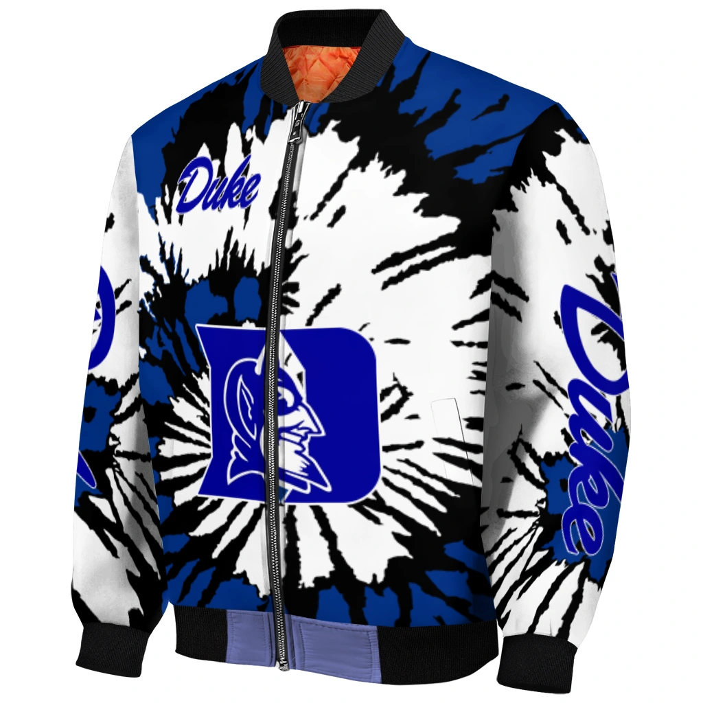 custom duke blue devils burst splatter blue bomber jacket fashion forward custom duke blue devils burst splatter blue bomber jacket fashion forward