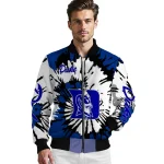 custom duke blue devils burst splatter blue bomber jacket best selling