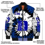 custom duke blue devils burst splatter blue bomber jacket best selling
