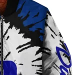 custom duke blue devils burst splatter blue bomber jacket best selling