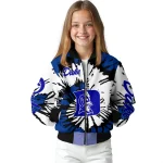 custom duke blue devils burst splatter blue bomber jacket best selling
