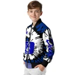 custom duke blue devils burst splatter blue bomber jacket best selling