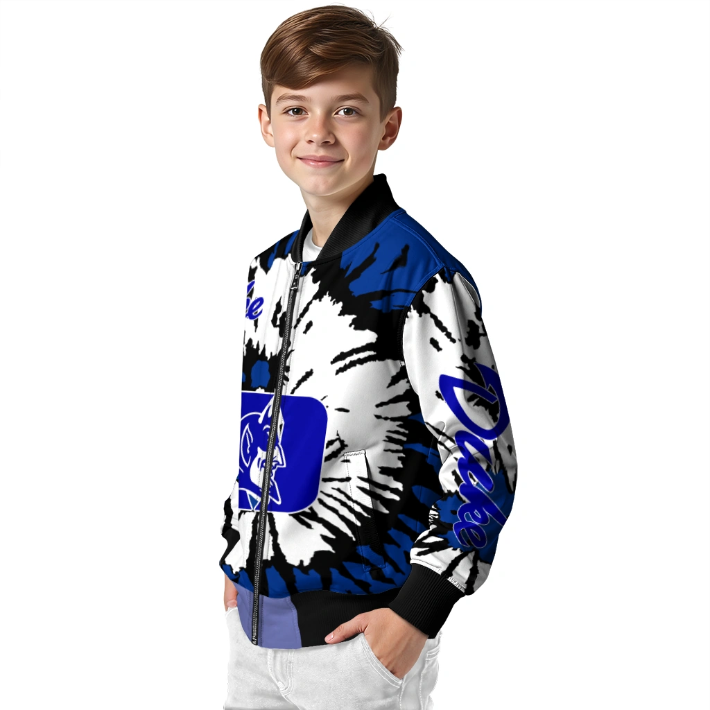 custom duke blue devils burst splatter blue bomber jacket trendy custom duke blue devils burst splatter blue bomber jacket trendy