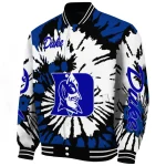 custom duke blue devils burst splatter blue varsity jacket best selling