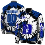 custom duke blue devils burst splatter blue varsity jacket best selling