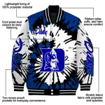 custom duke blue devils burst splatter blue varsity jacket best selling