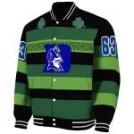 custom duke blue devils clover green lines green black varsity jacket best selling