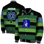 custom duke blue devils clover green lines green black varsity jacket best selling