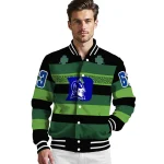 custom duke blue devils clover green lines green black varsity jacket best selling