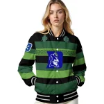 custom duke blue devils clover green lines green black varsity jacket best selling