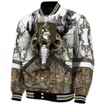 custom duke blue devils deer skull camouflage white varsity jacket best selling