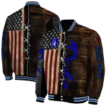 custom duke blue devils flag wood brown varsity jacket best selling