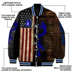 custom duke blue devils flag wood brown varsity jacket best selling