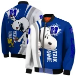 custom duke blue devils snoopy head blue bomber jacket best selling