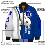 custom duke blue devils snoopy head blue bomber jacket best selling