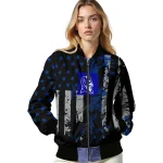 custom duke blue devils star stripes blue black bomber jacket best selling