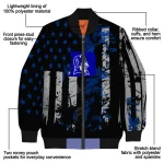 custom duke blue devils star stripes blue black bomber jacket best selling