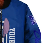 custom duke blue devils stitch laughing blue bomber jacket best selling