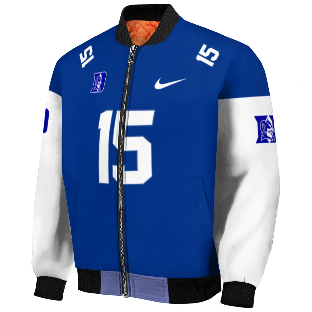 custom duke blue devils team patch blue bomber jacket fashion forward custom duke blue devils team patch blue bomber jacket fashion forward