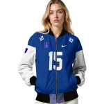 custom duke blue devils team patch blue bomber jacket best selling