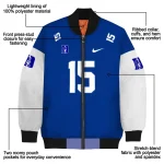 custom duke blue devils team patch blue bomber jacket best selling