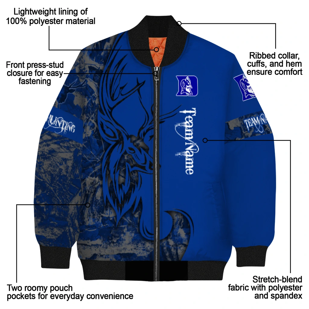 custom duke blue devils tribal deer art blue bomber jacket new arrival custom duke blue devils tribal deer art blue bomber jacket new arrival