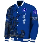 custom duke blue devils tribal deer art blue varsity jacket best selling
