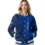custom duke blue devils tribal deer art blue varsity jacket best selling
