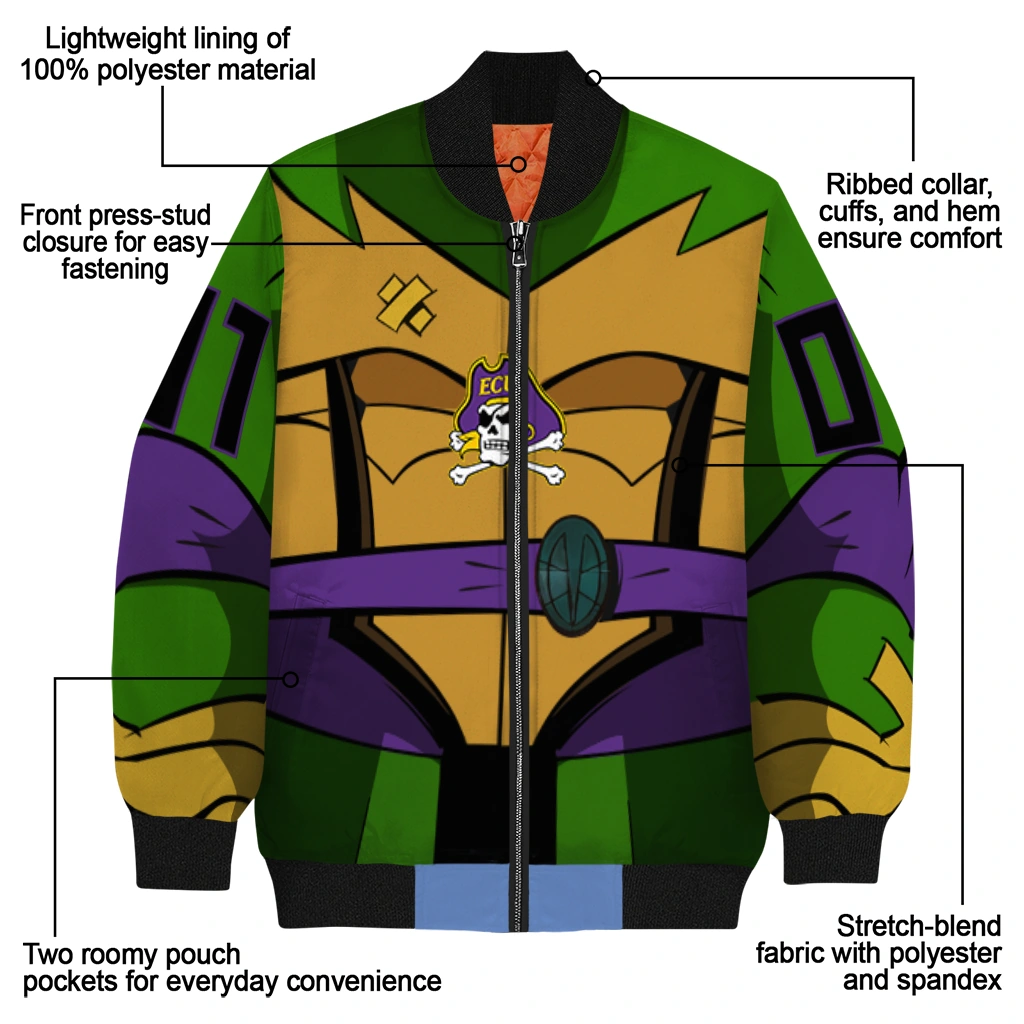 custom east carolina pirates turtle armor bomber jacket new arrival custom east carolina pirates turtle armor bomber jacket new arrival