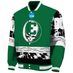custom eastern michigan eagles circle skull green black varsity jacket best selling
